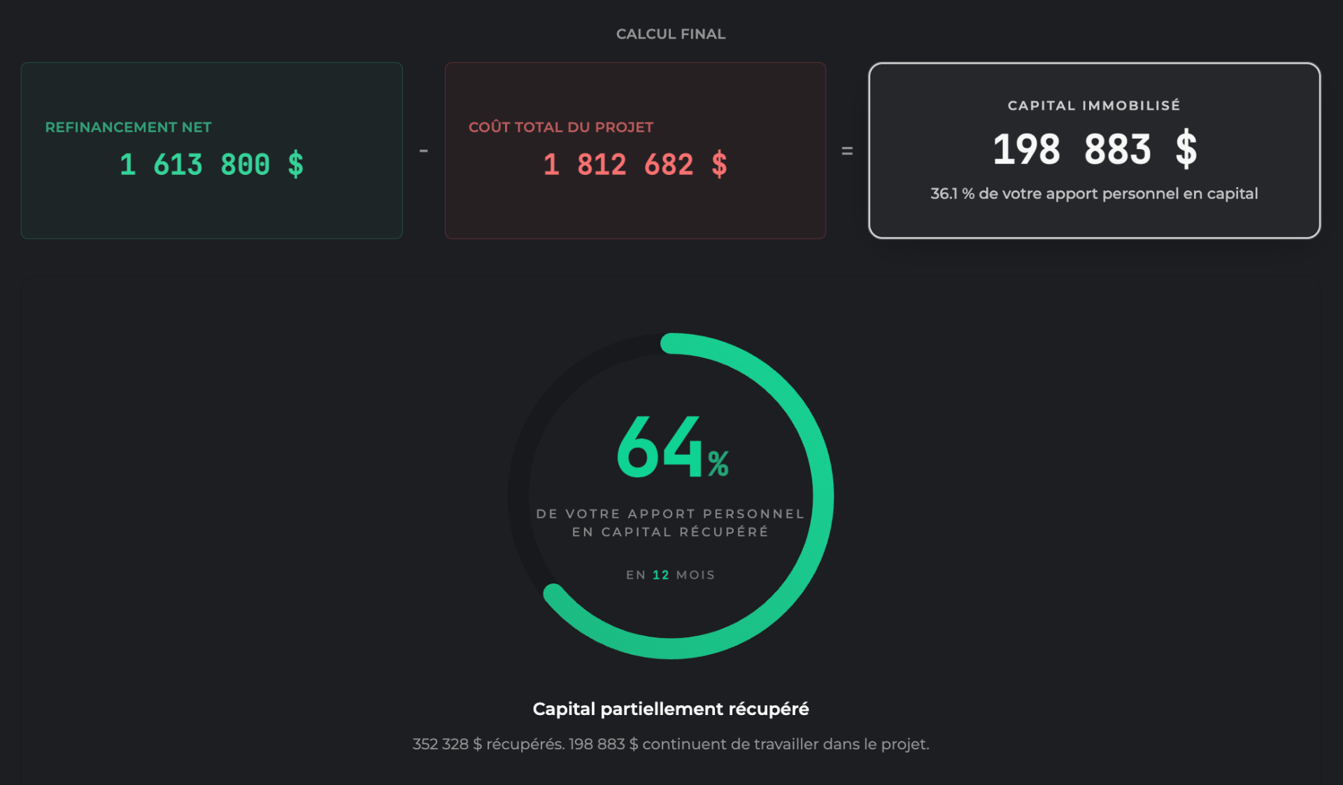 Capital immobilisé et récupéré — napkn