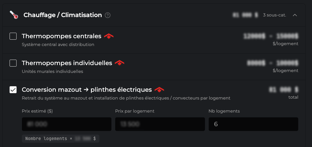 Conversion de chauffage — napkn